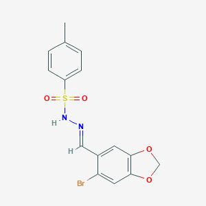 molecular formula C15H13BrN2O4S B448803 N'-[(E)-(6-bromo-1,3-benzodioxol-5-yl)methylidene]-4-methylbenzenesulfonohydrazide 