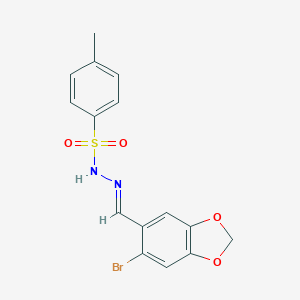 molecular formula C15H13BrN2O4S B448803 N'-[(6-bromo-1,3-benzodioxol-5-yl)methylene]-4-methylbenzenesulfonohydrazide 