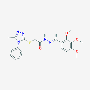 2-[(5-methyl-4-phenyl-4H-1,2,4-triazol-3-yl)sulfanyl]-N'-(2,3,4-trimethoxybenzylidene)acetohydrazide