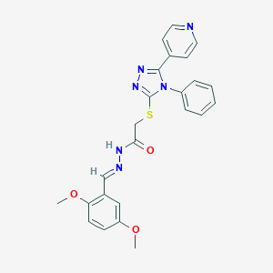 molecular formula C24H22N6O3S B448808 N'-(2,5-dimethoxybenzylidene)-2-{[4-phenyl-5-(4-pyridinyl)-4H-1,2,4-triazol-3-yl]sulfanyl}acetohydrazide 