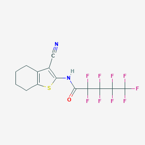 molecular formula C14H9F9N2OS B448810 N-(3-cyano-4,5,6,7-tetrahydro-1-benzothiophen-2-yl)-2,2,3,3,4,4,5,5,5-nonafluoropentanamide 