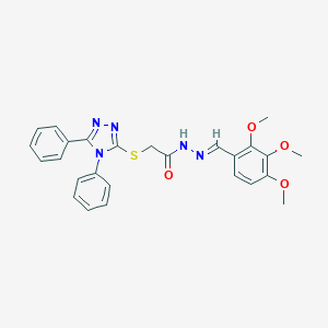 2-[(4,5-diphenyl-4H-1,2,4-triazol-3-yl)sulfanyl]-N'-(2,3,4-trimethoxybenzylidene)acetohydrazide