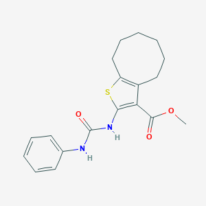 molecular formula C19H22N2O3S B448817 Methyl 2-[(anilinocarbonyl)amino]-4,5,6,7,8,9-hexahydrocycloocta[b]thiophene-3-carboxylate 