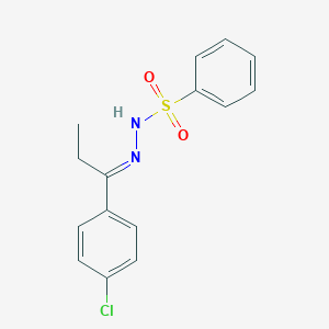 molecular formula C15H15ClN2O2S B448819 N'-[1-(4-chlorophenyl)propylidene]benzenesulfonohydrazide 