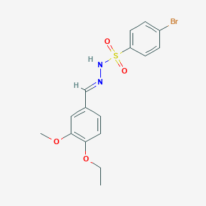 molecular formula C16H17BrN2O4S B448827 4-bromo-N'-(4-ethoxy-3-methoxybenzylidene)benzenesulfonohydrazide 