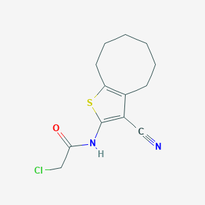 molecular formula C13H15ClN2OS B448828 2-chloro-N-(3-cyano-4,5,6,7,8,9-hexahydrocycloocta[b]thiophen-2-yl)acetamide CAS No. 351013-93-9