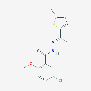 molecular formula C15H15ClN2O2S B448829 5-chloro-2-methoxy-N'-[1-(5-methyl-2-thienyl)ethylidene]benzohydrazide 
