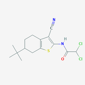 molecular formula C15H18Cl2N2OS B448830 N-(6-tert-butyl-3-cyano-4,5,6,7-tetrahydro-1-benzothiophen-2-yl)-2,2-dichloroacetamide 