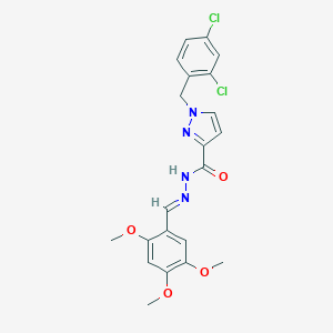 molecular formula C21H20Cl2N4O4 B448842 1-(2,4-dichlorobenzyl)-N'-(2,4,5-trimethoxybenzylidene)-1H-pyrazole-3-carbohydrazide 