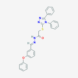 molecular formula C29H23N5O2S B448845 2-[(4,5-diphenyl-4H-1,2,4-triazol-3-yl)sulfanyl]-N'-(3-phenoxybenzylidene)acetohydrazide CAS No. 306756-33-2