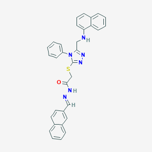 molecular formula C32H26N6OS B448853 2-({5-[(1-naphthylamino)methyl]-4-phenyl-4H-1,2,4-triazol-3-yl}sulfanyl)-N'-(2-naphthylmethylene)acetohydrazide 
