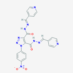 molecular formula C22H16N10O4 B448859 1-(4-nitrophenyl)-N'~4~,N'~5~-bis[(E)-pyridin-4-ylmethylidene]-1H-1,2,3-triazole-4,5-dicarbohydrazide 