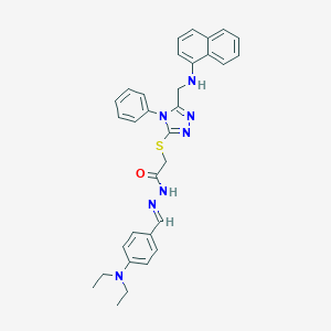 N'-[4-(diethylamino)benzylidene]-2-({5-[(1-naphthylamino)methyl]-4-phenyl-4H-1,2,4-triazol-3-yl}sulfanyl)acetohydrazide