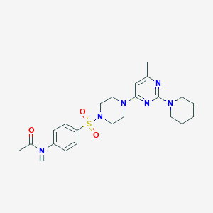 N-[4-({4-[6-methyl-2-(1-piperidinyl)-4-pyrimidinyl]-1-piperazinyl}sulfonyl)phenyl]acetamide