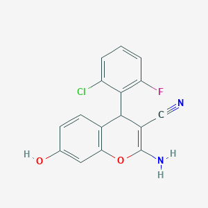 2-amino-4-(2-chloro-6-fluorophenyl)-7-hydroxy-4H-chromene-3-carbonitrile