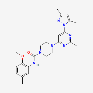 4-[6-(3,5-dimethyl-1H-pyrazol-1-yl)-2-methyl-4-pyrimidinyl]-N-(2-methoxy-5-methylphenyl)-1-piperazinecarboxamide