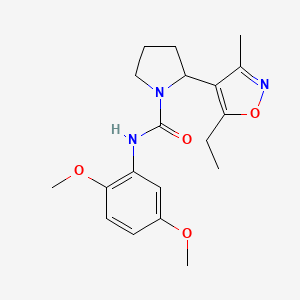 N-(2,5-dimethoxyphenyl)-2-(5-ethyl-3-methyl-1,2-oxazol-4-yl)pyrrolidine-1-carboxamide