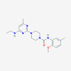 4-[4-(ethylamino)-6-methyl-2-pyrimidinyl]-N-(2-methoxy-5-methylphenyl)-1-piperazinecarboxamide