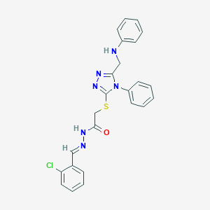 2-{[5-(anilinomethyl)-4-phenyl-4H-1,2,4-triazol-3-yl]sulfanyl}-N'-(2-chlorobenzylidene)acetohydrazide