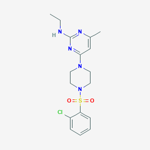 molecular formula C17H22ClN5O2S B4489042 4-[4-(2-Chlorobenzenesulfonyl)piperazin-1-YL]-N-ethyl-6-methylpyrimidin-2-amine 