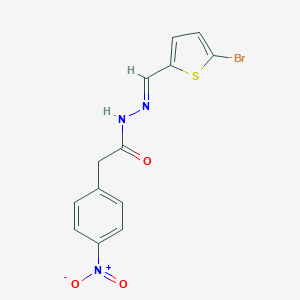 molecular formula C13H10BrN3O3S B448908 N'-[(5-bromo-2-thienyl)methylene]-2-{4-nitrophenyl}acetohydrazide 