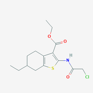 molecular formula C15H20ClNO3S B448909 Ethyl 2-[(chloroacetyl)amino]-6-ethyl-4,5,6,7-tetrahydro-1-benzothiophene-3-carboxylate 