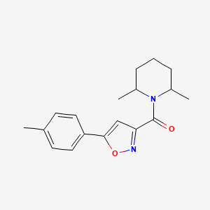 molecular formula C18H22N2O2 B4489107 2,6-dimethyl-1-{[5-(4-methylphenyl)-3-isoxazolyl]carbonyl}piperidine 