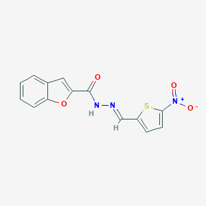molecular formula C14H9N3O4S B448915 N-[(E)-(5-nitrothiophen-2-yl)methylideneamino]-1-benzofuran-2-carboxamide 