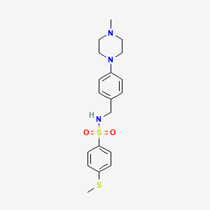 N-{[4-(4-METHYLPIPERAZIN-1-YL)PHENYL]METHYL}-4-(METHYLSULFANYL)BENZENE-1-SULFONAMIDE