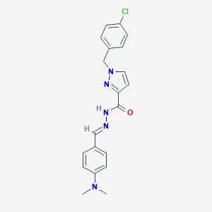 molecular formula C20H20ClN5O B448920 1-(4-chlorobenzyl)-N'-[4-(dimethylamino)benzylidene]-1H-pyrazole-3-carbohydrazide 