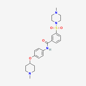 3-[(4-methylpiperazin-1-yl)sulfonyl]-N-{4-[(1-methylpiperidin-4-yl)oxy]phenyl}benzamide