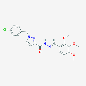 molecular formula C21H21ClN4O4 B448923 1-[(4-chlorophenyl)methyl]-N-[(E)-(2,3,4-trimethoxyphenyl)methylideneamino]pyrazole-3-carboxamide CAS No. 5761-84-2