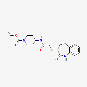 ethyl 4-({[(2-hydroxy-4,5-dihydro-3H-1-benzazepin-3-yl)sulfanyl]acetyl}amino)piperidine-1-carboxylate