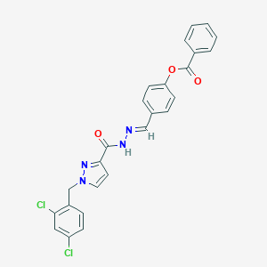 4-[(E)-(2-{[1-(2,4-dichlorobenzyl)-1H-pyrazol-3-yl]carbonyl}hydrazinylidene)methyl]phenyl benzoate