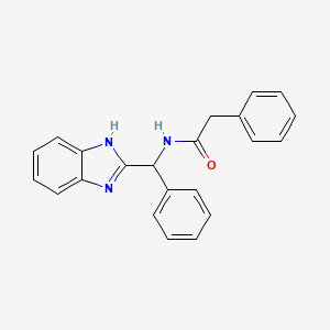 molecular formula C22H19N3O B4489300 N-[1H-benzimidazol-2-yl(phenyl)methyl]-2-phenylacetamide 