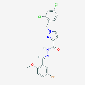 molecular formula C19H15BrCl2N4O2 B448932 N'-(5-bromo-2-methoxybenzylidene)-1-(2,4-dichlorobenzyl)-1H-pyrazole-3-carbohydrazide 