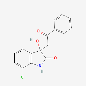 molecular formula C16H12ClNO3 B4489333 7-CHLORO-3-HYDROXY-3-(2-OXO-2-PHENYLETHYL)-2,3-DIHYDRO-1H-INDOL-2-ONE 