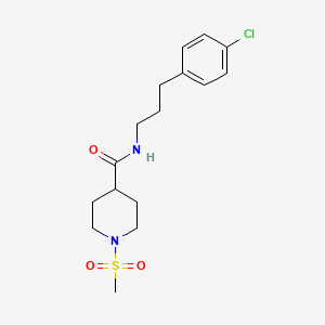 molecular formula C16H23ClN2O3S B4489353 N-[3-(4-CHLOROPHENYL)PROPYL]-1-METHANESULFONYLPIPERIDINE-4-CARBOXAMIDE 