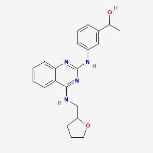 1-[3-({4-[(tetrahydro-2-furanylmethyl)amino]-2-quinazolinyl}amino)phenyl]ethanol