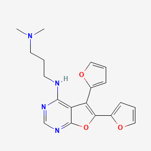 (5,6-di-2-furylfuro[2,3-d]pyrimidin-4-yl)[3-(dimethylamino)propyl]amine