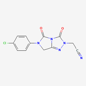 molecular formula C12H8ClN5O2 B4489389 [6-(4-chlorophenyl)-3,5-dioxo-6,7-dihydro-3H-imidazo[5,1-c][1,2,4]triazol-2(5H)-yl]acetonitrile 