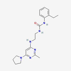 molecular formula C20H28N6O B4489403 N-(2-ethylphenyl)-N'-(2-{[2-methyl-6-(1-pyrrolidinyl)-4-pyrimidinyl]amino}ethyl)urea 