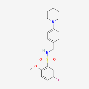 molecular formula C19H23FN2O3S B4489409 5-FLUORO-2-METHOXY-N-{[4-(PIPERIDIN-1-YL)PHENYL]METHYL}BENZENE-1-SULFONAMIDE 