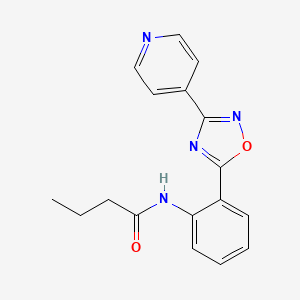 N-{2-[3-(4-pyridinyl)-1,2,4-oxadiazol-5-yl]phenyl}butanamide