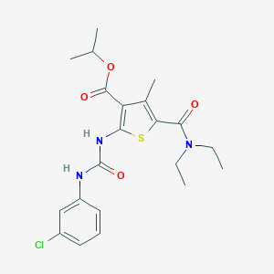 molecular formula C21H26ClN3O4S B448943 Isopropyl 2-{[(3-chloroanilino)carbonyl]amino}-5-[(diethylamino)carbonyl]-4-methyl-3-thiophenecarboxylate 