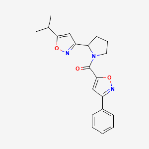 3-[1-(3-Phenyl-1,2-oxazole-5-carbonyl)pyrrolidin-2-YL]-5-(propan-2-YL)-1,2-oxazole