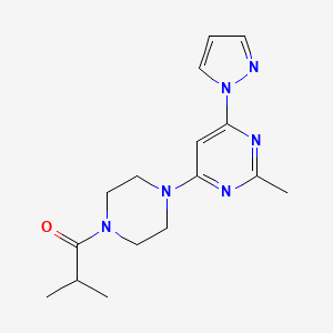 molecular formula C16H22N6O B4489437 4-(4-isobutyryl-1-piperazinyl)-2-methyl-6-(1H-pyrazol-1-yl)pyrimidine 