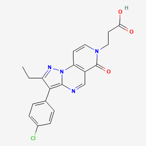 3-[3-(4-chlorophenyl)-2-ethyl-6-oxopyrazolo[1,5-a]pyrido[3,4-e]pyrimidin-7(6H)-yl]propanoic acid