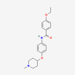 molecular formula C21H26N2O3 B4489471 4-ethoxy-N-{4-[(1-methyl-4-piperidinyl)oxy]phenyl}benzamide 