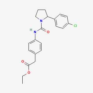 ethyl [4-({[2-(4-chlorophenyl)-1-pyrrolidinyl]carbonyl}amino)phenyl]acetate